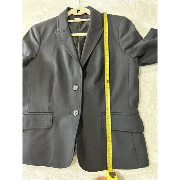 J Crew Wool Blazer Womens Two Button Career Black Size 10 Fully Lined. - Picture 10 of 10